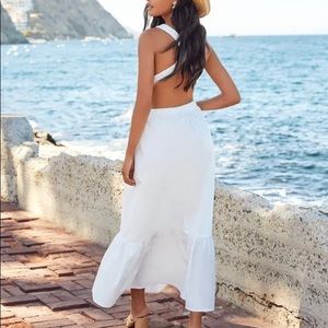 VICI Poise cotton open back midi dress